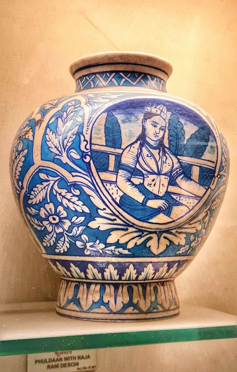 Ceramic Blue Pottery Flower Vase