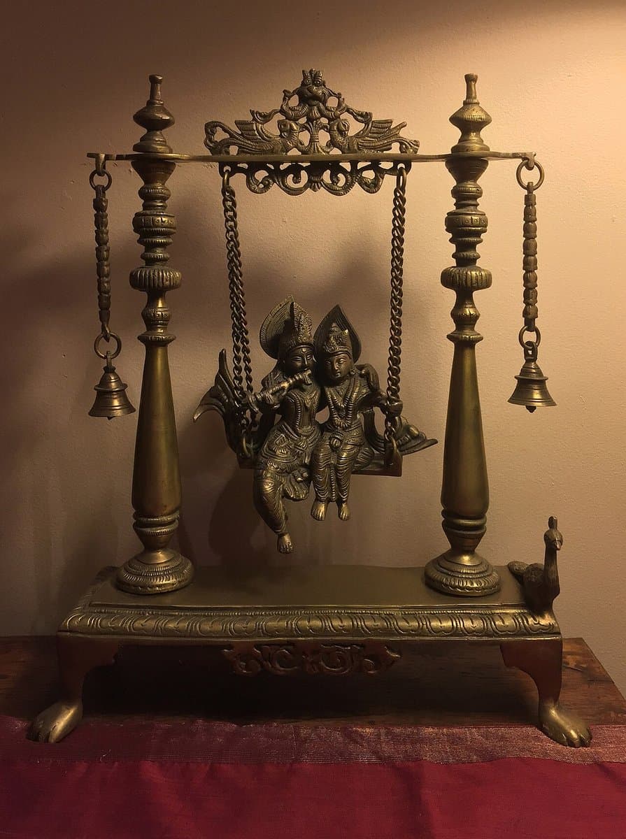 Radha Krishna Metal Wall Plate